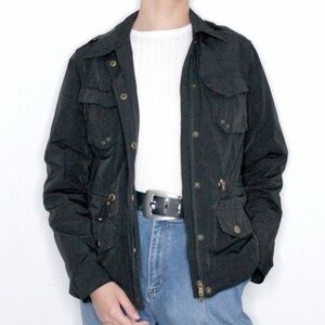 Ralph Lauren Black Field Jacket Size Medium Petite EUC